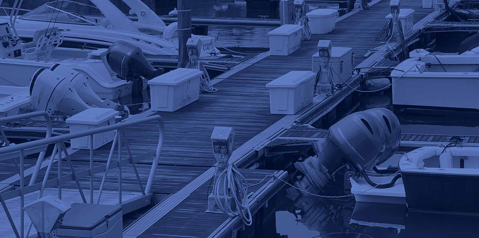 Dock with Marine Power Pedestals