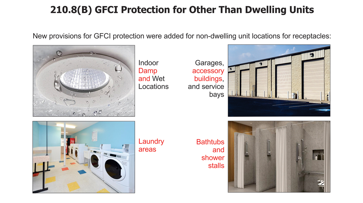 210.8(B) GFCI Requirements at Non-Dwelling Unit Locations Expanded