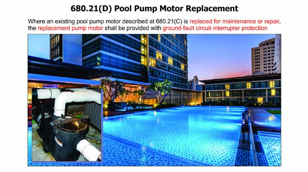 680.21(D) Pool Pump Motor Replacement